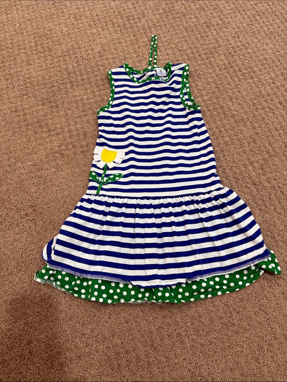 Florence Eiseman Blue and White Ruffled Tiered Sundress